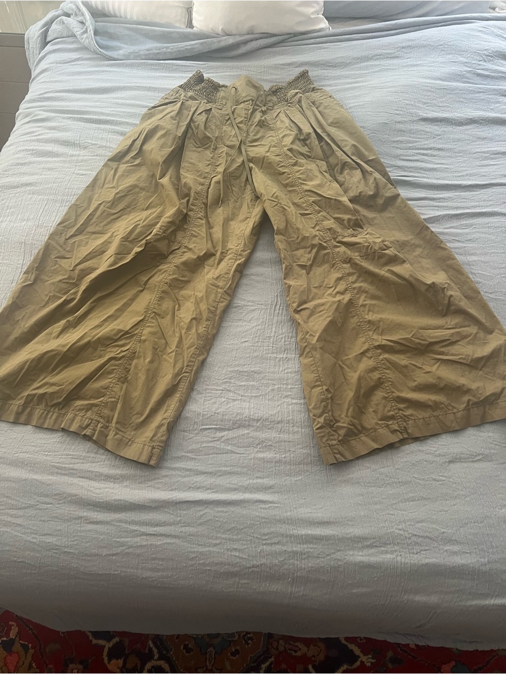 Anthropologie Olive Wide-Leg Cropped Pants